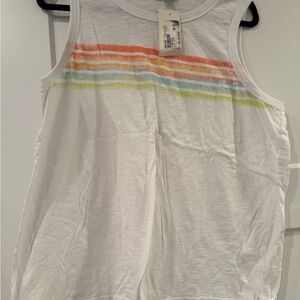 Evereve White and Red Tank Top with Sporty Design